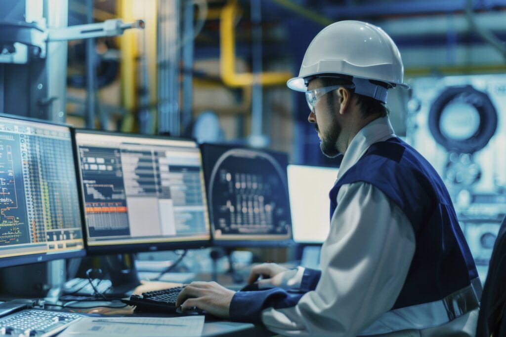 vista de un ingeniero masculino en el trabajo para la celebracion del dia de los ingenieros